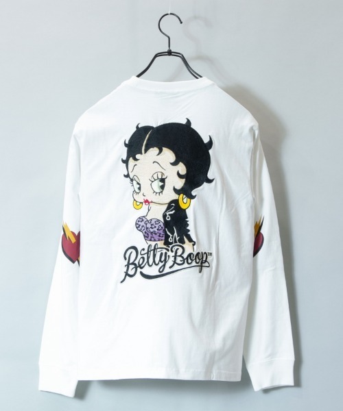 BETTY BOOP(ベティ・ブープ)の「超絶セクシーBETTY ロンT(Tシャツ/カットソー・メンズ・ホワイト/ブラック/ラベンダー・M/L/XL)」の2枚目の写真