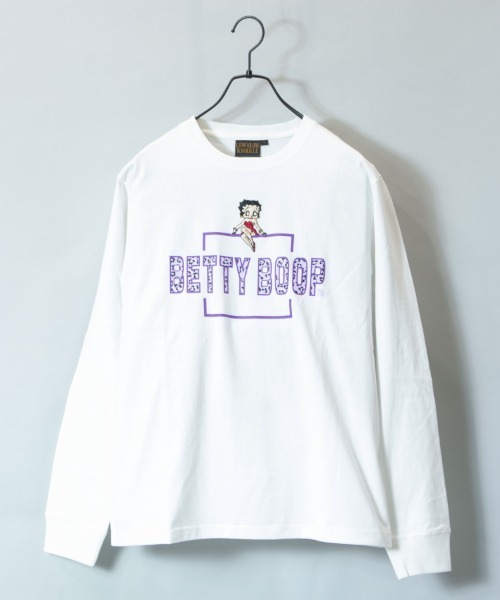 BETTY BOOP(ベティ・ブープ)の「超絶セクシーBETTY ロンT(Tシャツ/カットソー・メンズ・ホワイト/ブラック/ラベンダー・M/L/XL)」の4枚目の写真