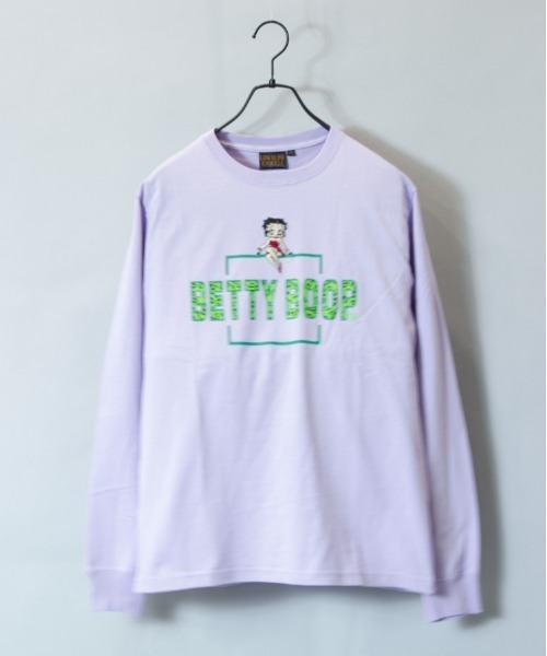 BETTY BOOP(ベティ・ブープ)の「超絶セクシーBETTY ロンT(Tシャツ/カットソー・メンズ・ホワイト/ブラック/ラベンダー・M/L/XL)」の5枚目の写真