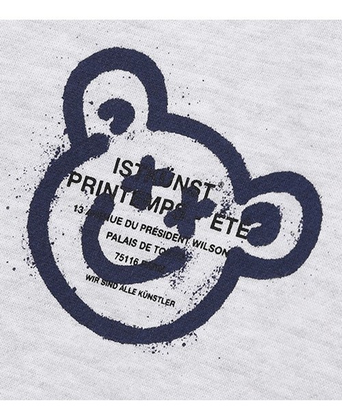 ISTKUNST（イストクンスト）の「【UNISEX】ISTKUNST／ベアスマイリーフーディーZIP(裏起毛)　2168686（パーカー・メンズ・ブラック/ライトグレー/パープル・MEDIUM/LARGE）」の5枚目の写真