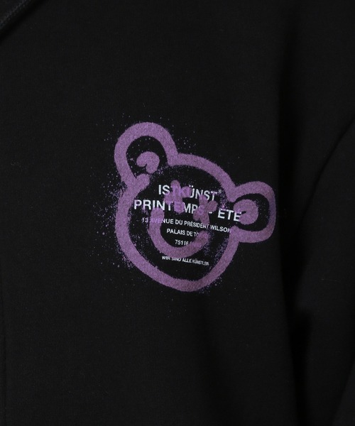 ISTKUNST（イストクンスト）の「【UNISEX】ISTKUNST／ベアスマイリーフーディーZIP(裏起毛)　2168686（パーカー・メンズ・ブラック/ライトグレー/パープル・MEDIUM/LARGE）」の18枚目の写真