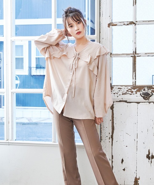 セール】フリルカラーブラウス（シャツ/ブラウス）｜Isn't She