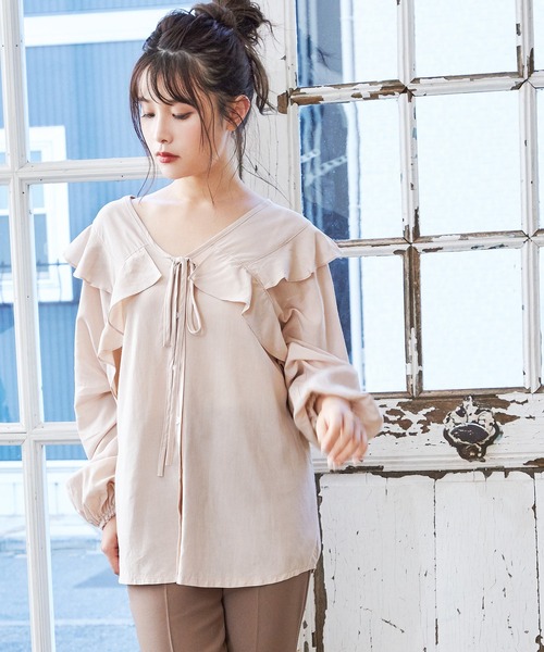 セール】フリルカラーブラウス（シャツ/ブラウス）｜Isn't She