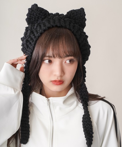 SPINNS（スピンズ）の「ねこ耳ニットヘアバンド（ヘアバンド