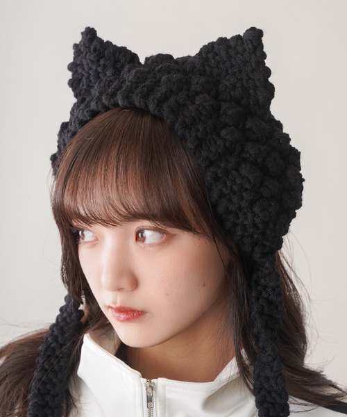 SPINNS（スピンズ）の「ねこ耳ニットヘアバンド（ヘアバンド