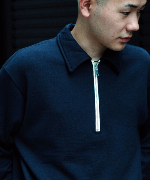 ALLEGE(アレッジ)の「【ALLEGE / アレッジ】HALF ZIP CUTSEAW(Tシャツ/カットソー・メンズ・グレー/ネイビー・3)」の16枚目の写真