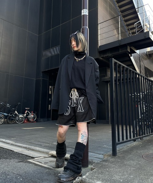 XU(エックスユー)の「【XU/エックスユー】half zip high neck knit / ハーフジップ ハイネック ハイネックニット ハーフジップニット セーター 長袖トップス 秋服 冬服 オーバーサイズ ニット ビッグサイズ ニット(ニット/セーター・メンズ・ブラック・ONE SIZE)」の6枚目の写真