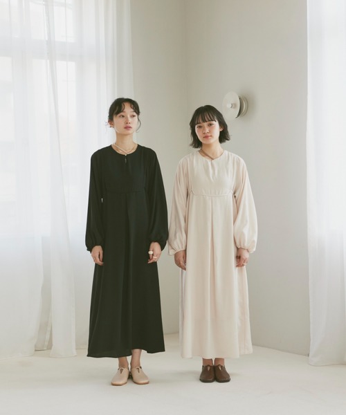 moi tytto(モイテュット)の「麻調ワンピース(ワンピース・レディース・ブラック/ナチュラル・FREE)」の12枚目の写真