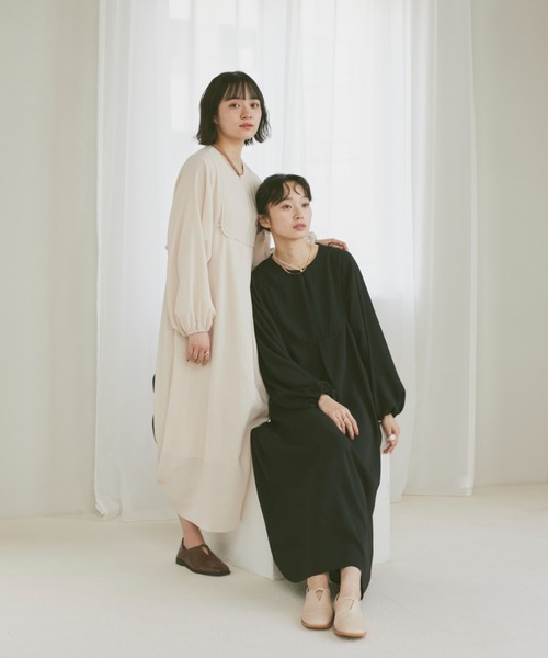 moi tytto(モイテュット)の「麻調ワンピース(ワンピース・レディース・ブラック/ナチュラル・FREE)」の20枚目の写真