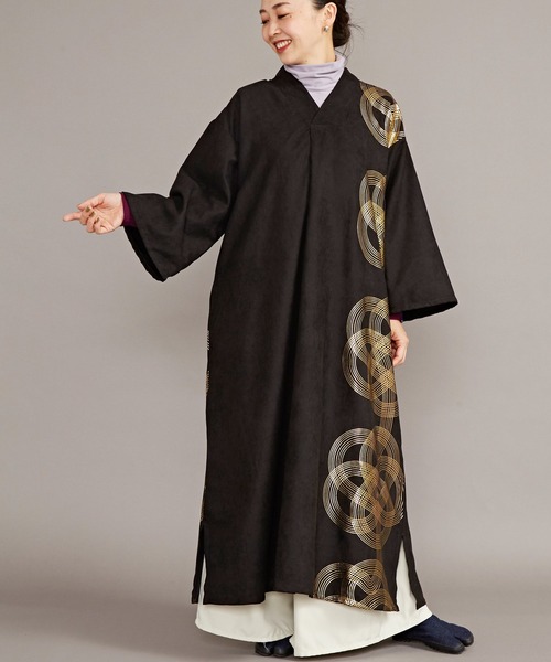 カヤ（カヤ）の「【カヤ】はじめの水引ワンピース（ワンピース・レディース・スミクロ/ネイビー/ライトグレー・FREE）」の6枚目の写真