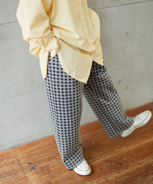 PAR ICI（パーリッシィ）の「ギンガムポンチ イージーパンツ（その他パンツ・レディース・ベージュ/ネイビー・FREE）」の20枚目の写真