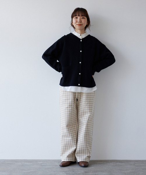 PAR ICI（パーリッシィ）の「ギンガムポンチ イージーパンツ（その他パンツ・レディース・ベージュ/ネイビー・FREE）」の8枚目の写真