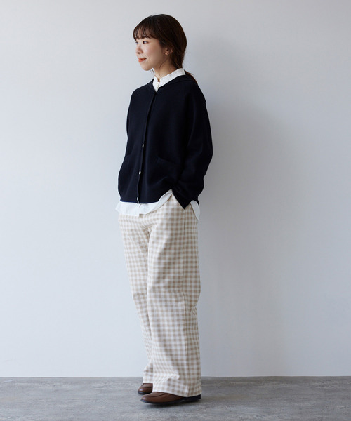 PAR ICI（パーリッシィ）の「ギンガムポンチ イージーパンツ（その他パンツ・レディース・ベージュ/ネイビー・FREE）」の9枚目の写真
