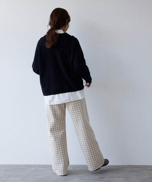 PAR ICI（パーリッシィ）の「ギンガムポンチ イージーパンツ（その他パンツ・レディース・ベージュ/ネイビー・FREE）」の10枚目の写真