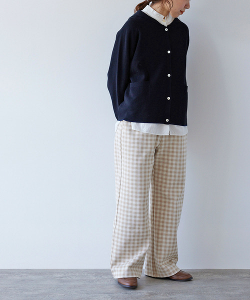 PAR ICI（パーリッシィ）の「ギンガムポンチ イージーパンツ（その他パンツ・レディース・ベージュ/ネイビー・FREE）」の7枚目の写真