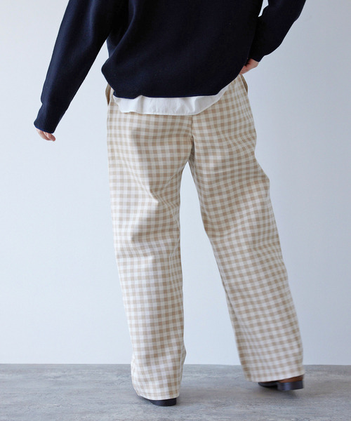 PAR ICI（パーリッシィ）の「ギンガムポンチ イージーパンツ（その他パンツ・レディース・ベージュ/ネイビー・FREE）」の5枚目の写真