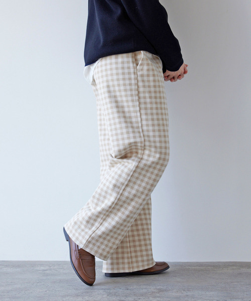 PAR ICI（パーリッシィ）の「ギンガムポンチ イージーパンツ（その他パンツ・レディース・ベージュ/ネイビー・FREE）」の6枚目の写真