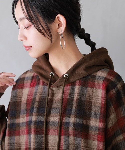 ハイスポーティングギア　綿100%　パーカー　長袖　チェック柄　茶色　薄手　M osharewalker（オシャレウォーカー）の「【廃盤】『チェック柄起毛