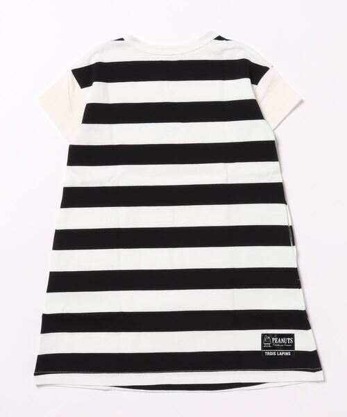 trois lapins kp（トロワラパンケーピー）の「【PEANUTS】スヌーピーコラボ ボーダーワンピース(100～130)（ワンピース・キッズ・ブラック/グリーン・100cm/110cm/130cm/120cm）」の6枚目の写真
