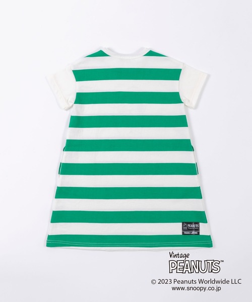 trois lapins kp（トロワラパンケーピー）の「【PEANUTS】スヌーピーコラボ ボーダーワンピース(100～130)（ワンピース・キッズ・ブラック/グリーン・100cm/110cm/130cm/120cm）」の10枚目の写真