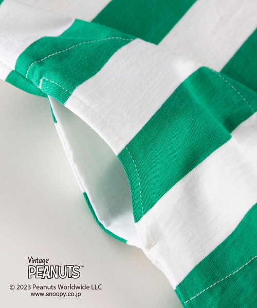 trois lapins kp（トロワラパンケーピー）の「【PEANUTS】スヌーピーコラボ ボーダーワンピース(100～130)（ワンピース・キッズ・ブラック/グリーン・100cm/110cm/130cm/120cm）」の12枚目の写真