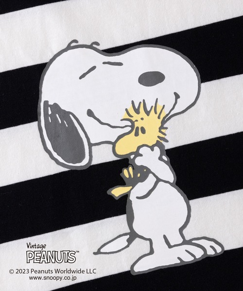 trois lapins kp（トロワラパンケーピー）の「【PEANUTS】スヌーピーコラボ ボーダーワンピース(100～130)（ワンピース・キッズ・ブラック/グリーン・100cm/110cm/130cm/120cm）」の4枚目の写真