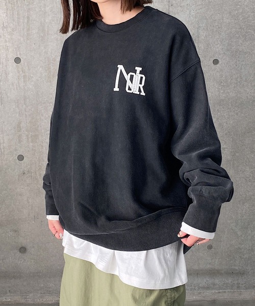 PAGEBOY（ページボーイ）の「クラックカレッジBIGスウェット（スウェット・レディース・ブラック/ターコイズブルー/オートミール・FREE）」の5枚目の写真