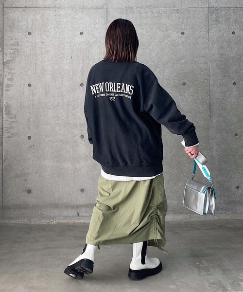 PAGEBOY（ページボーイ）の「クラックカレッジBIGスウェット（スウェット・レディース・ブラック/ターコイズブルー/オートミール・FREE）」の8枚目の写真