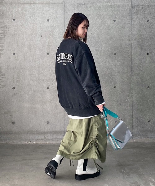 PAGEBOY（ページボーイ）の「クラックカレッジBIGスウェット（スウェット・レディース・ブラック/ターコイズブルー/オートミール・FREE）」の9枚目の写真