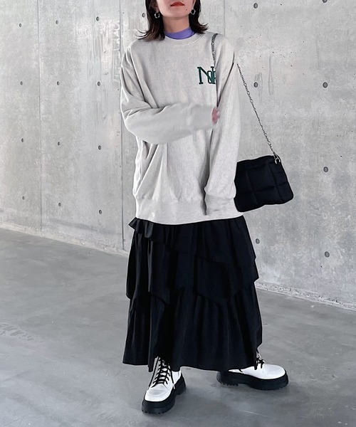 PAGEBOY（ページボーイ）の「クラックカレッジBIGスウェット（スウェット・レディース・ブラック/ターコイズブルー/オートミール・FREE）」の14枚目の写真