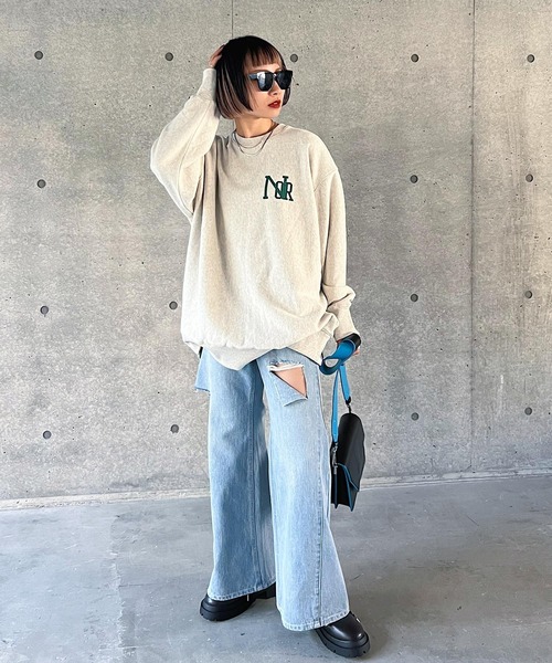 PAGEBOY（ページボーイ）の「クラックカレッジBIGスウェット（スウェット・レディース・ブラック/ターコイズブルー/オートミール・FREE）」の16枚目の写真