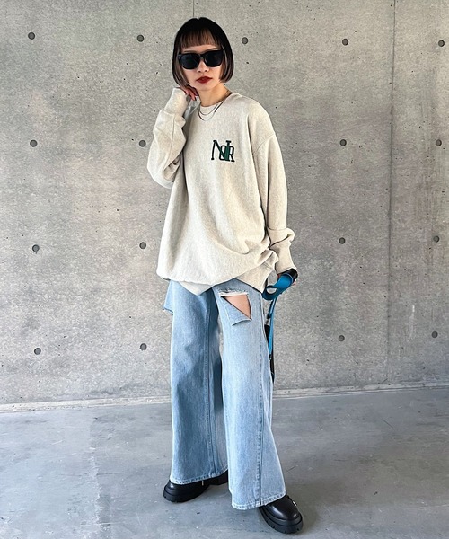 PAGEBOY（ページボーイ）の「クラックカレッジBIGスウェット（スウェット・レディース・ブラック/ターコイズブルー/オートミール・FREE）」の17枚目の写真