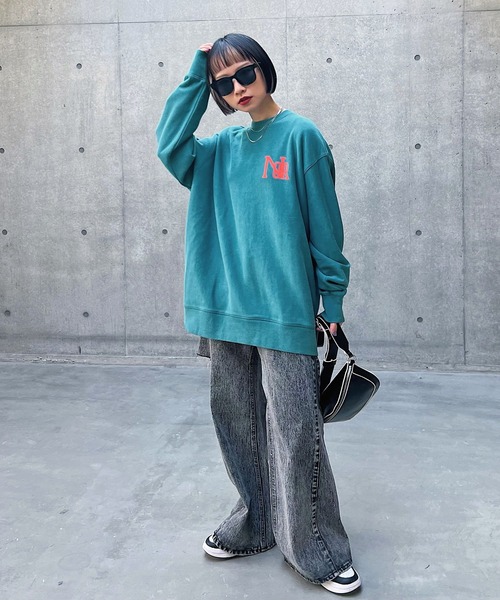 PAGEBOY（ページボーイ）の「クラックカレッジBIGスウェット（スウェット・レディース・ブラック/ターコイズブルー/オートミール・FREE）」の20枚目の写真