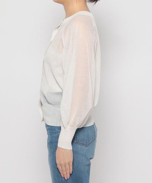 LOWRYS FARM（ローリーズファーム）の「シアーボリュームスリーブカーデロングスリーブ＊　177921（カーディガン/ボレロ・レディース・ホワイト/ブラック/ベージュ/ブルー/ブルー系その他/イエロー/オレンジ・FREE）」の9枚目の写真