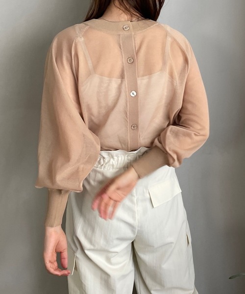 セール】シアーボリュームスリーブカーデロングスリーブ＊ 177921