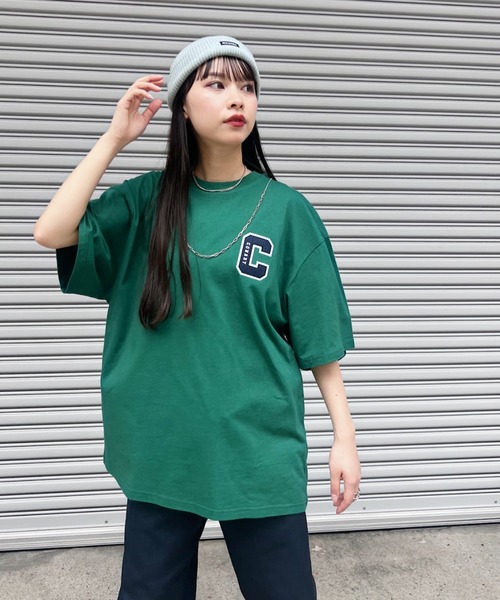 Niell（ニール）の「【CONART】Cアップリケ ビッグ オーバーサイズ コットン100 無地 1/2スリーブ Tシャツ（Tシャツ/カットソー・レディース・ネイビー/ホワイト/ブラック/グレー/ダークグリーン・M/L）」の20枚目の写真