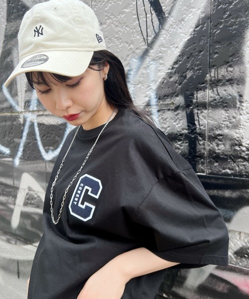 Niell（ニール）の「【CONART】Cアップリケ ビッグ オーバーサイズ コットン100 無地 1/2スリーブ Tシャツ（Tシャツ/カットソー・レディース・ネイビー/ホワイト/ブラック/グレー/ダークグリーン・M/L）」の17枚目の写真