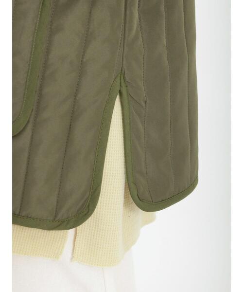 Samansa Mos2（サマンサ モスモス）の「中綿キルティングジャケット（ノーカラージャケット・レディース・カーキ/ブラック/ベージュ・ﾌﾘ-）」の21枚目の写真