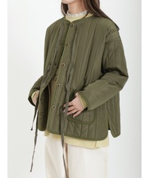 Samansa Mos2 | 中綿キルティングジャケット(ノーカラージャケット)