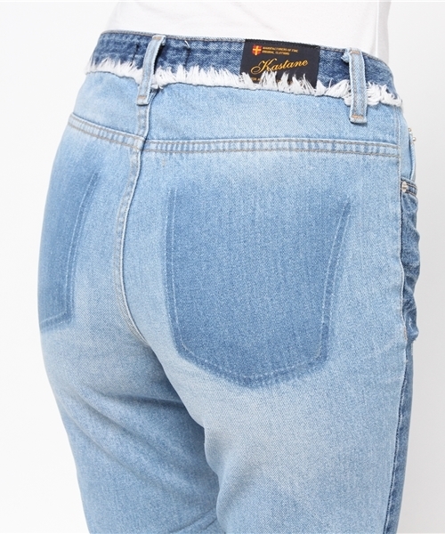 Kastane（カスタネ）の「【Kastane】パッチワークデニムパンツ（デニムパンツ・レディース・インディゴブルー・SMALL/MEDIUM）」の12枚目の写真