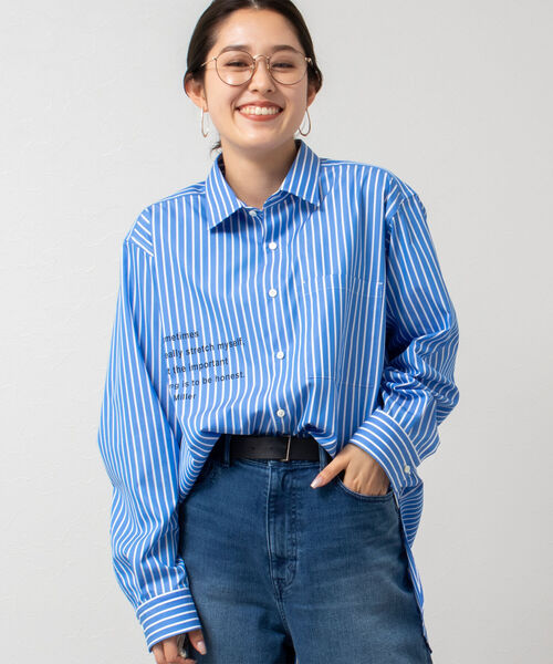 Rie Miller(リエミラー)の「オリジナルプリントレギュラーシャツ(シャツ/ブラウス・レディース・ホワイト/ブラウン系その他3/ブルー系その他3・38)」の19枚目の写真