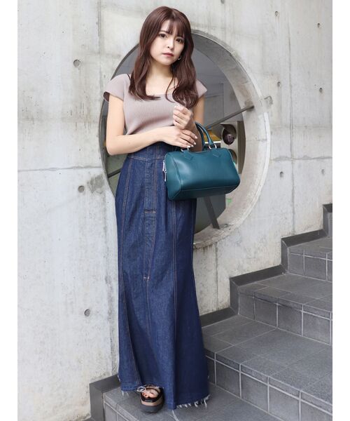 MURUA（ムルーア）の「ジップミニボストン（ハンドバッグ・レディース・ブラック/ブルー・FREE）」の6枚目の写真