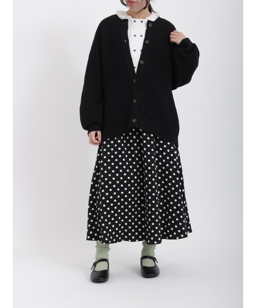 Samansa Mos2(サマンサ モスモス)の「カシミヤタッチ片畦ゆるカーディガン(カーディガン/ボレロ・レディース・キナリ/イエロー/ピンク/ブラック・フリ-)」の20枚目の写真