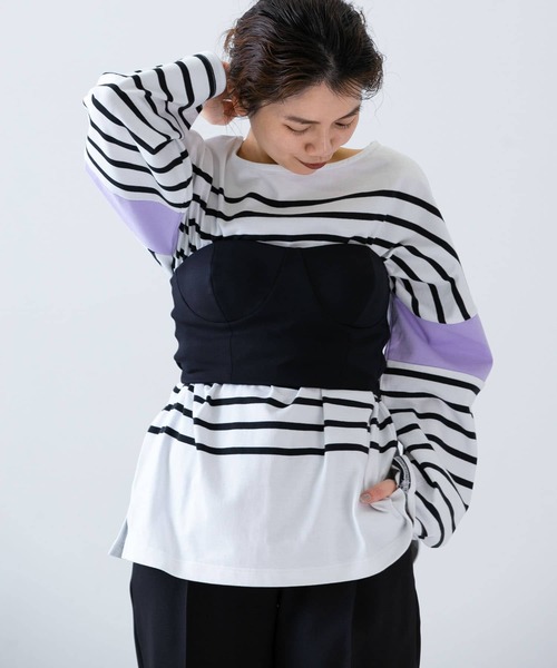 URBAN RESEARCH(アーバンリサーチ)の「ambiguous Stretch Bustier(チューブトップ・レディース・ボルドー/オフホワイト/ブラック・FREE)」の11枚目の写真