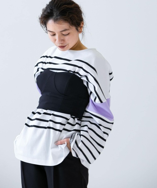 URBAN RESEARCH(アーバンリサーチ)の「ambiguous Stretch Bustier(チューブトップ・レディース・ボルドー/オフホワイト/ブラック・FREE)」の12枚目の写真
