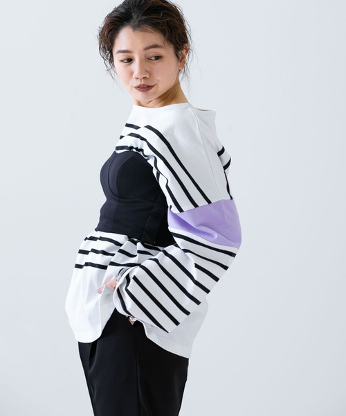 URBAN RESEARCH(アーバンリサーチ)の「ambiguous Stretch Bustier(チューブトップ・レディース・ボルドー/オフホワイト/ブラック・FREE)」の13枚目の写真
