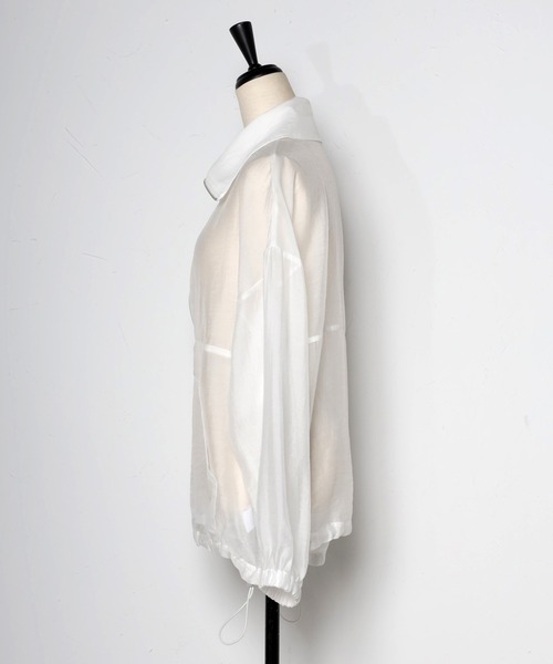 Bonjour Sagan（ボンジュールサガン）の「ハーフジップシアーブルゾン（ブルゾン・レディース・ベージュ/ホワイト・FREE）」の9枚目の写真