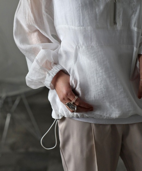 Bonjour Sagan（ボンジュールサガン）の「ハーフジップシアーブルゾン（ブルゾン・レディース・ベージュ/ホワイト・FREE）」の21枚目の写真