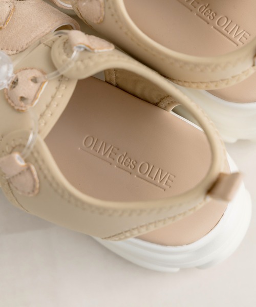OLIVE des OLIVE（オリーブデオリーブ）の「クリアパーツスポーツサンダル（サンダル・レディース・アイボリー/ベージュ/ブラック・SMALL/MEDIUM/LARGE）」の6枚目の写真