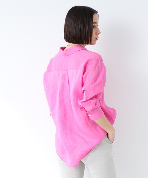 INDIVI（インディヴィ）の「◆【夏ブラウス人気1位！/麻100%/洗える】フレンチリネンシャツ（シャツ/ブラウス・レディース・ホワイト/ライトブルー/ネイビー/ピンク系/ホワイト系その他3/サンドベージュ・34/05/12/38/15 /13/19）」の20枚目の写真